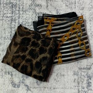 VTG Y2K Leopard and Striped Baroque Scarves